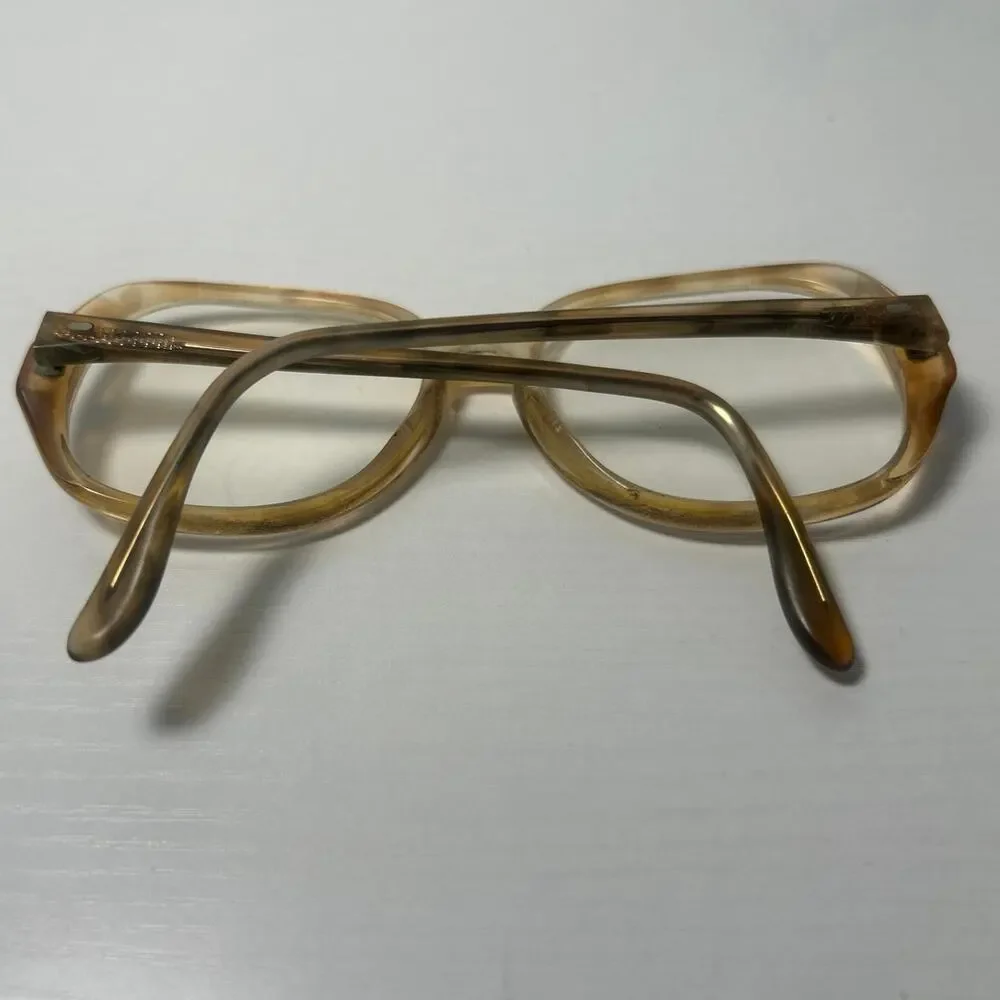 Vintage Translucent Amber Eye Glass Frames70’s-80’s, Oversized 54 17 140, USA